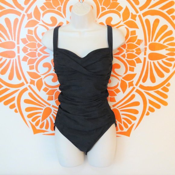 Lands' End Other - Land's End Black Ruched Bathing Suit 16